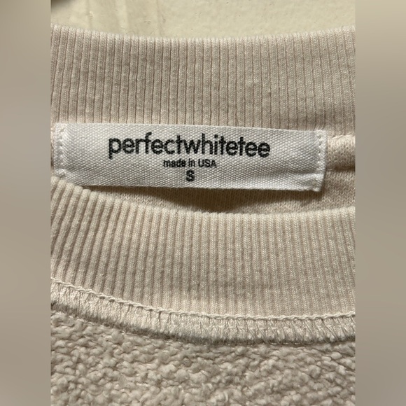 PerfectWhiteTee Ziggy Reverse Fleece Shrunken Crew Neck Sweatshirt , size S - Picture 8 of 9